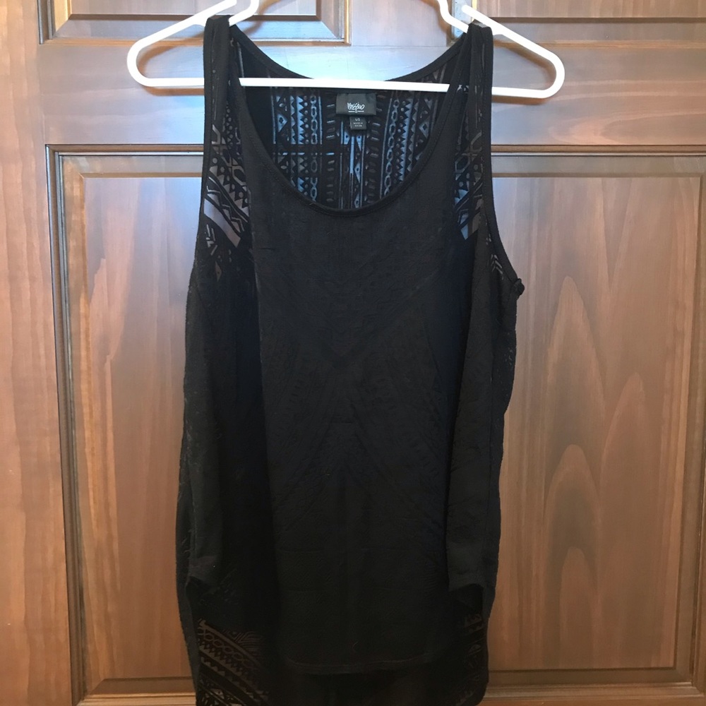 Cover up Top, Black Mesh